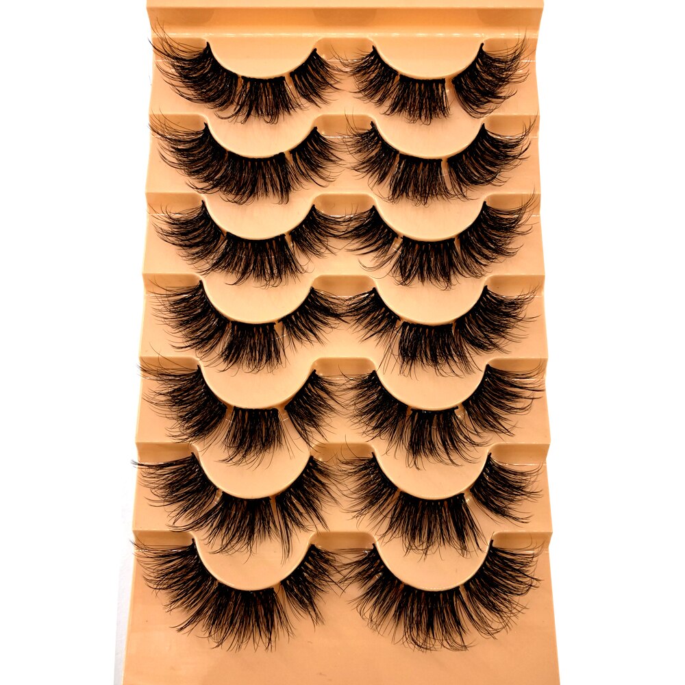 Reusable mink eyelashes 25mm lashes fluffy messy 3D mink lashes 3 pairs natural Long Thick false eyelashes extension