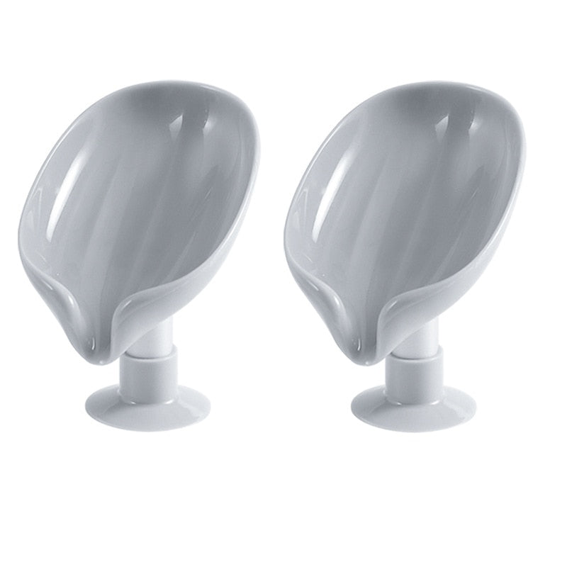 2PCS Suction Cup Soap dish For bathroom Kitchen Shower Portable Leaf Soap Holder Plastic accessories