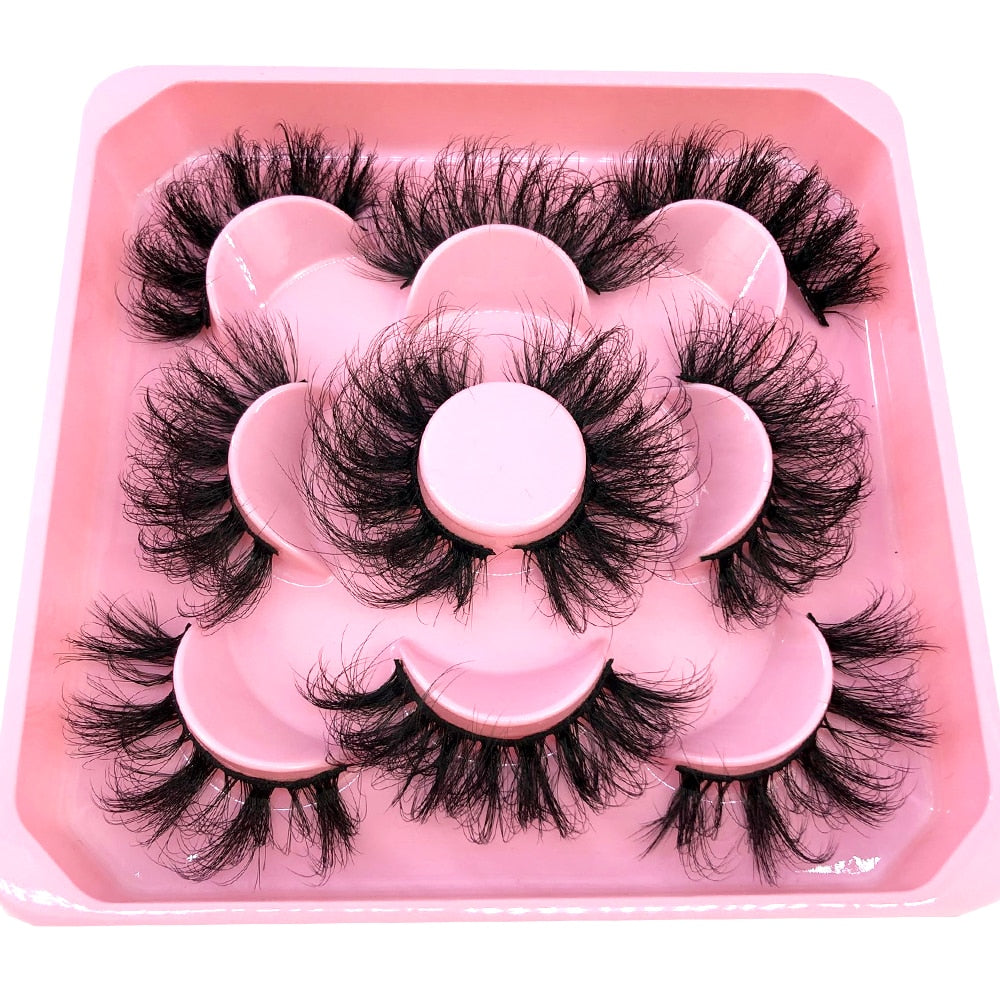 2/4/6pairs natural false eyelashes fake lashes long 3D mink extension