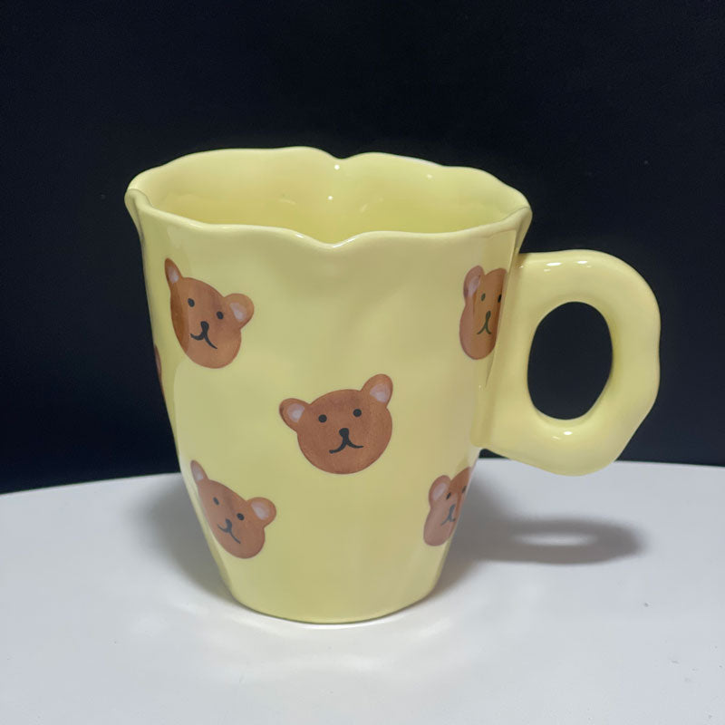 Japanese Hand Painted The Blue Sky and White Clouds Coffee Cup With Saucer Ceramic Handmade Tea Cup Saucer Set Cute Gift For Her