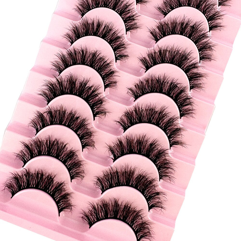 10 pairs 3D Faux Mink Lashes Wispy Natural False Eyelashes Dramatic Volume Lashes Eyelash Extension