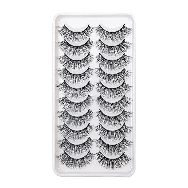 Short lashes 10 Pairs 3D Mink Lashes Natural Eyelash Dramatic False Eyelashes Faux Cils Fake Eyelash Extension maquiagem