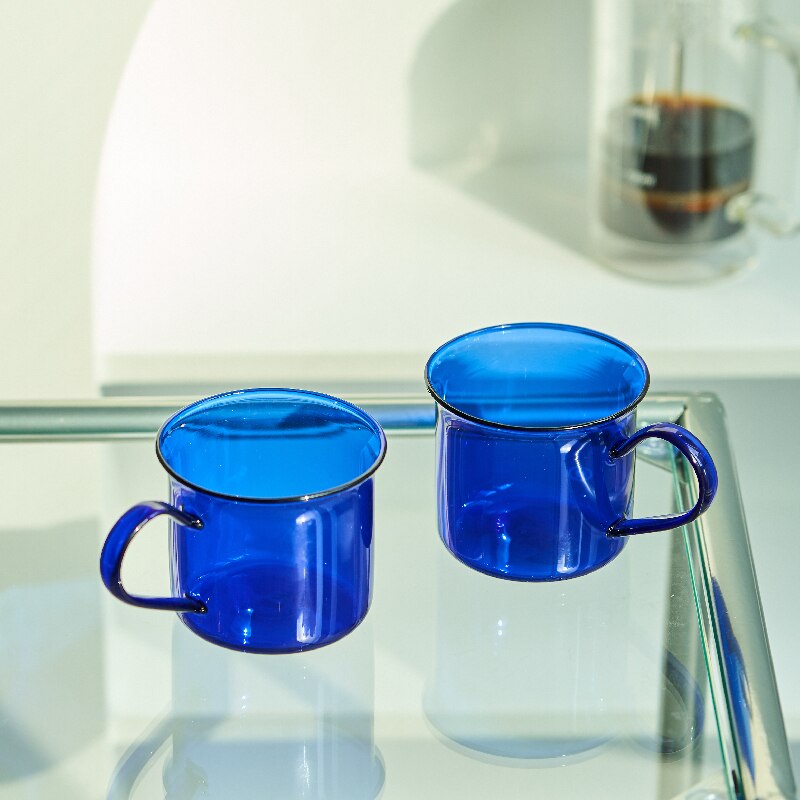 Blue Cups Coffee Mug Glass Cup Tea Milk Lemon Juice Coffee Water Cup Bar Drinkware Creativity wine glasses Home Cafe Drinkware