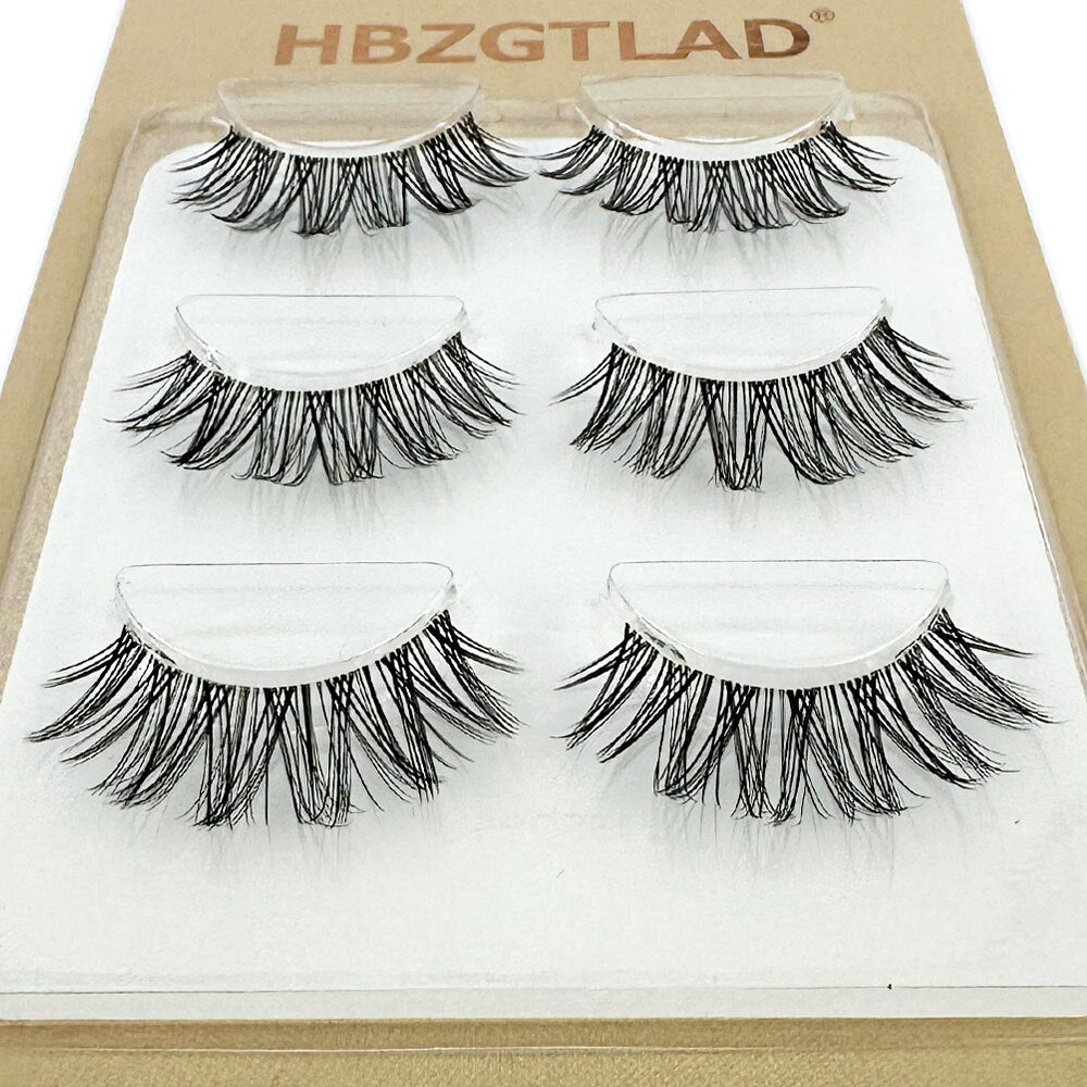 3D Mink Lashes Natural short Full Strip Transparent False Eyelashes