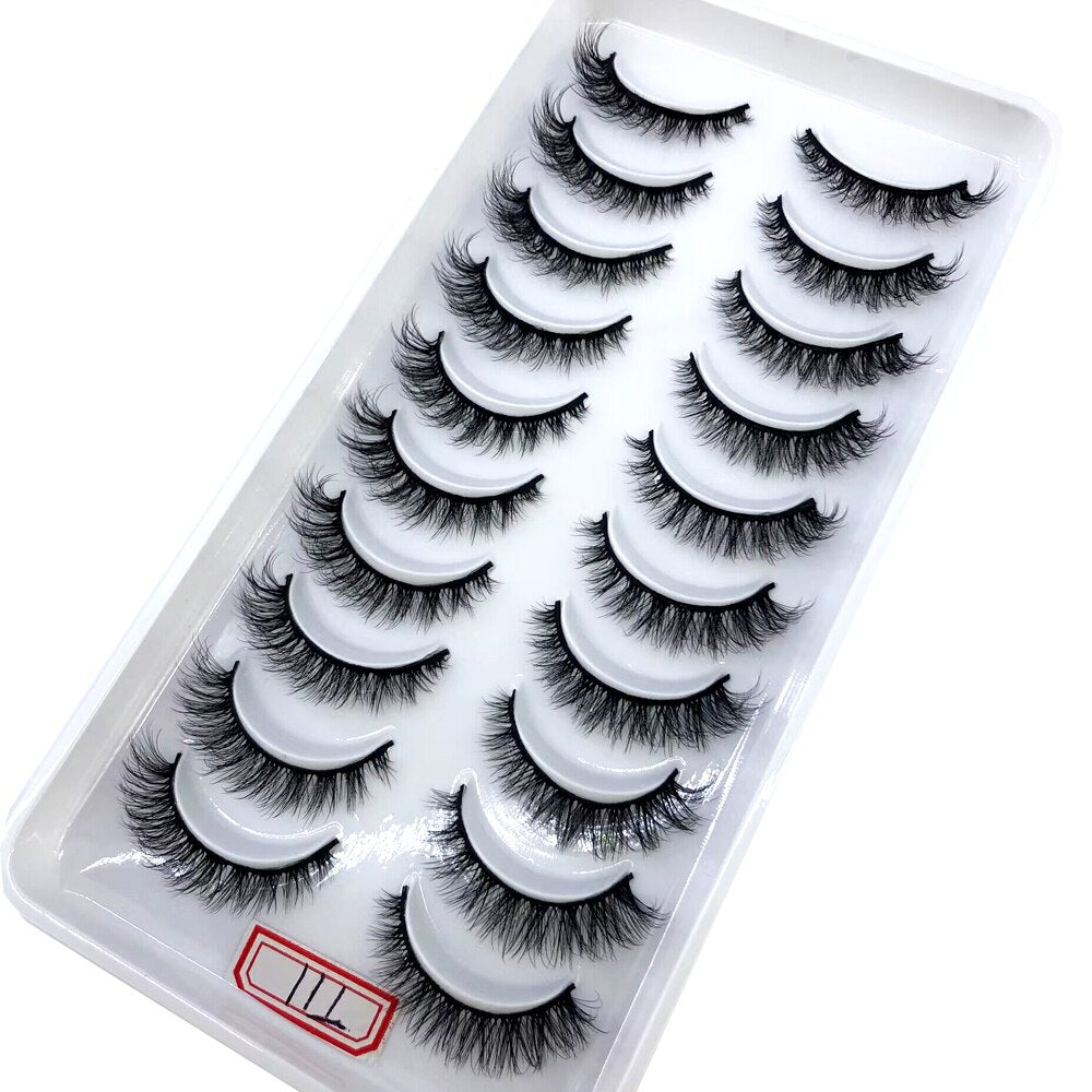 Short lashes 10 Pairs 3D Mink Lashes Natural Eyelash Dramatic False Eyelashes Faux Cils Fake Eyelash Extension maquiagem
