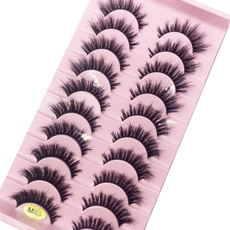 10 Pairs 3D Faux Mink Lashes Natural long Mink False Eyelashes Fake Eyelash Mink Lashes Extension Cils