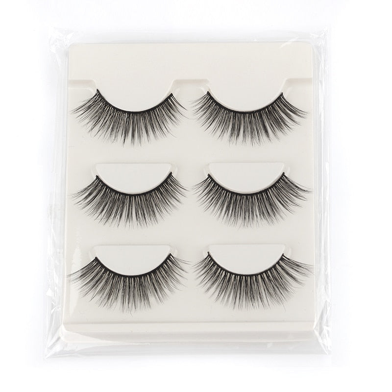 Half Eey Lashes 3/5/10 Pairs Faux Mink Lashes Natural False Eyelashes Wispy Fluffy Eyelash Extension