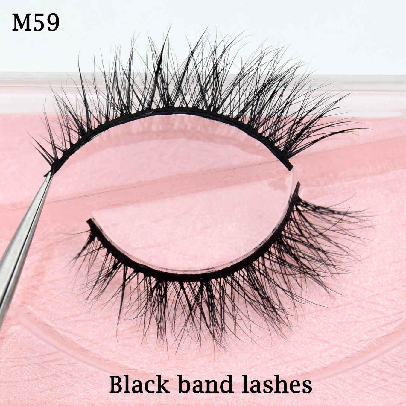Half Lashes Transparent Stalk Invisible Band Mink Lashes Natual Wispy Half Mink eyelashes Reusable False Eyelashes