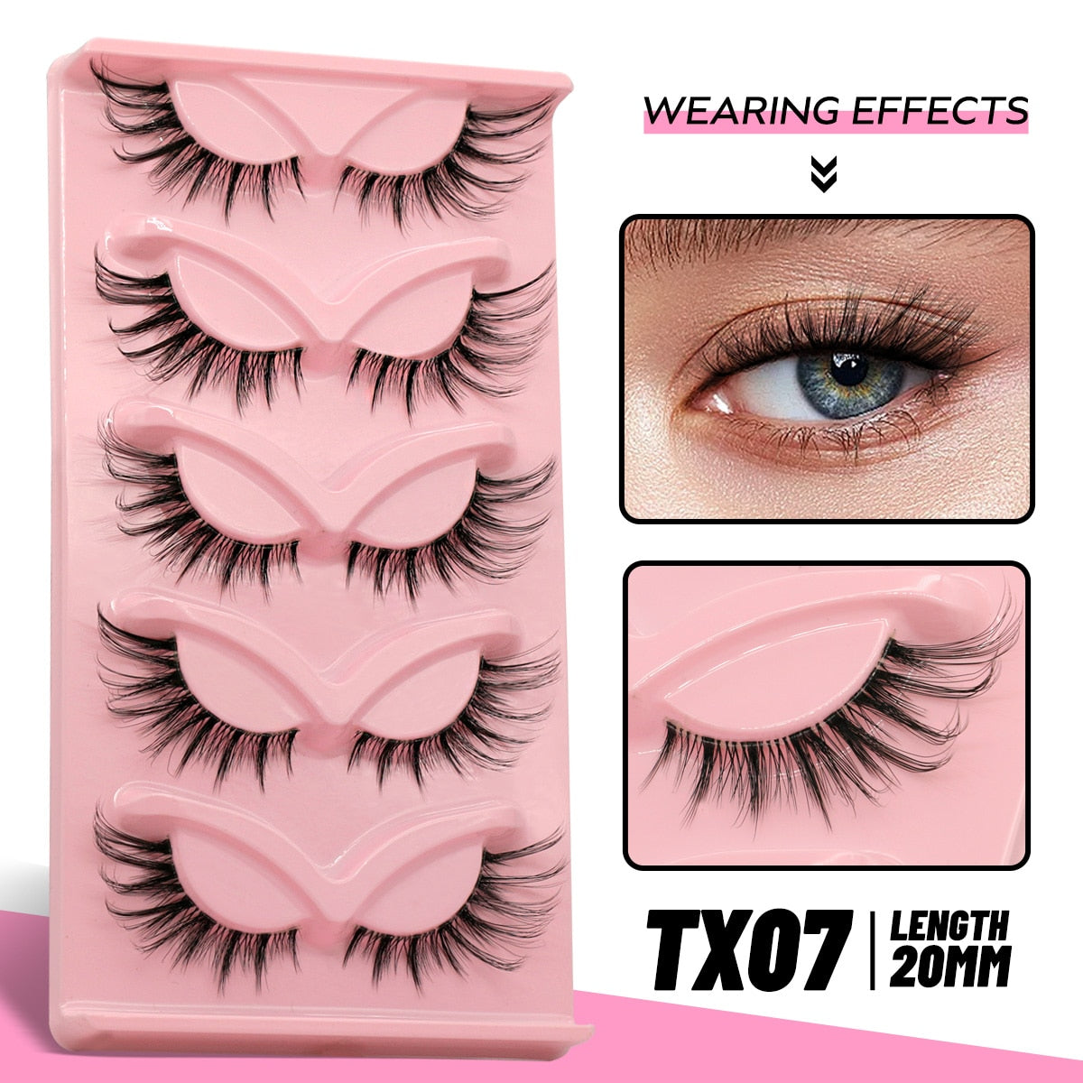 Cat Eye Lashes Faux Mink Eyelashes Natural long Manga Lashes Winged End Eye Elongated Eyelashes Fake Lashes