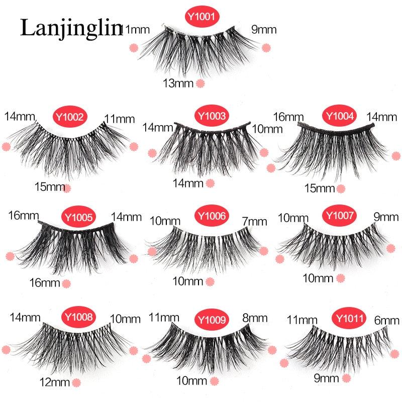 Half Eey Lashes 3/5/10 Pairs Faux Mink Lashes Natural False Eyelashes Wispy Fluffy Eyelash Extension