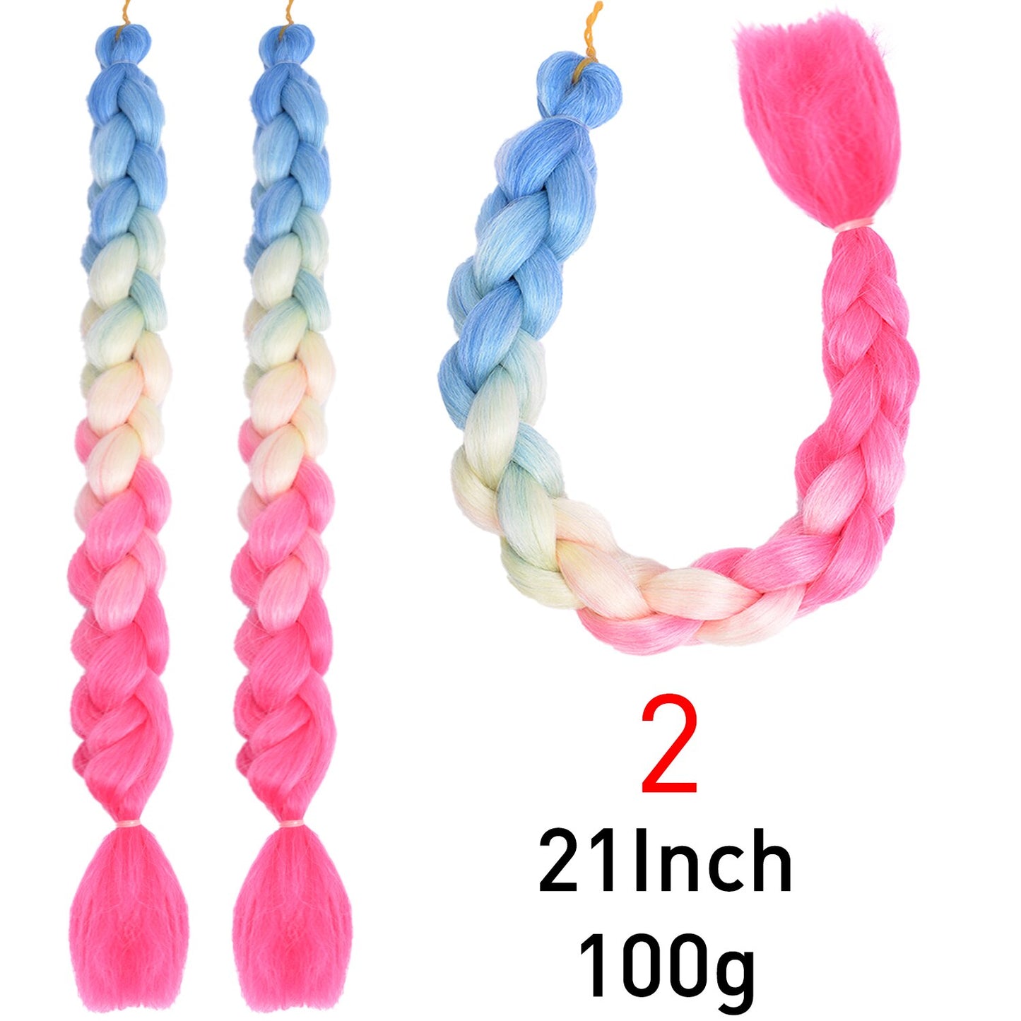 Synthetic Braided Plaited Fishtail Fishbone Drawstring Ponytail 20Inch Long Ombre Blonde Pink Hair Extensions For Women