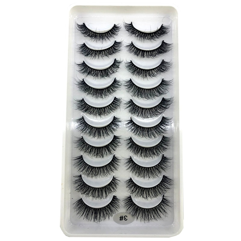 Short lashes 10 Pairs 3D Mink Lashes Natural Eyelash Dramatic False Eyelashes Faux Cils Fake Eyelash Extension maquiagem
