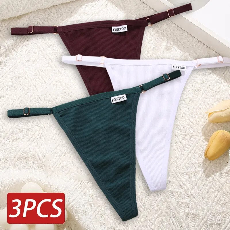 Cotton Sexy Thongs Adjustable Women's Panties Soft Panties Low Waist Seamless Thongs Woman Lingerie Tangas Mujer S-XL