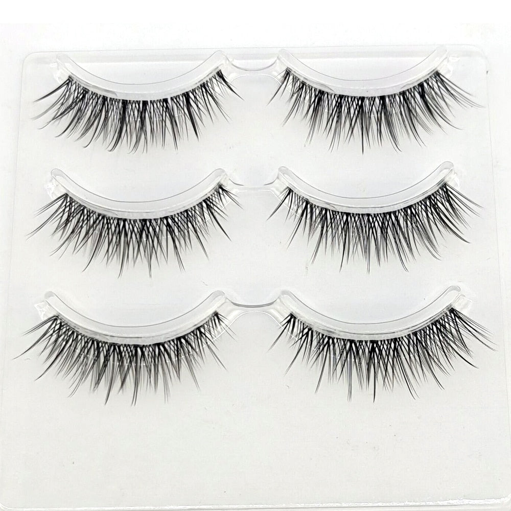 3D Mink Lashes Natural short Full Strip Transparent False Eyelashes