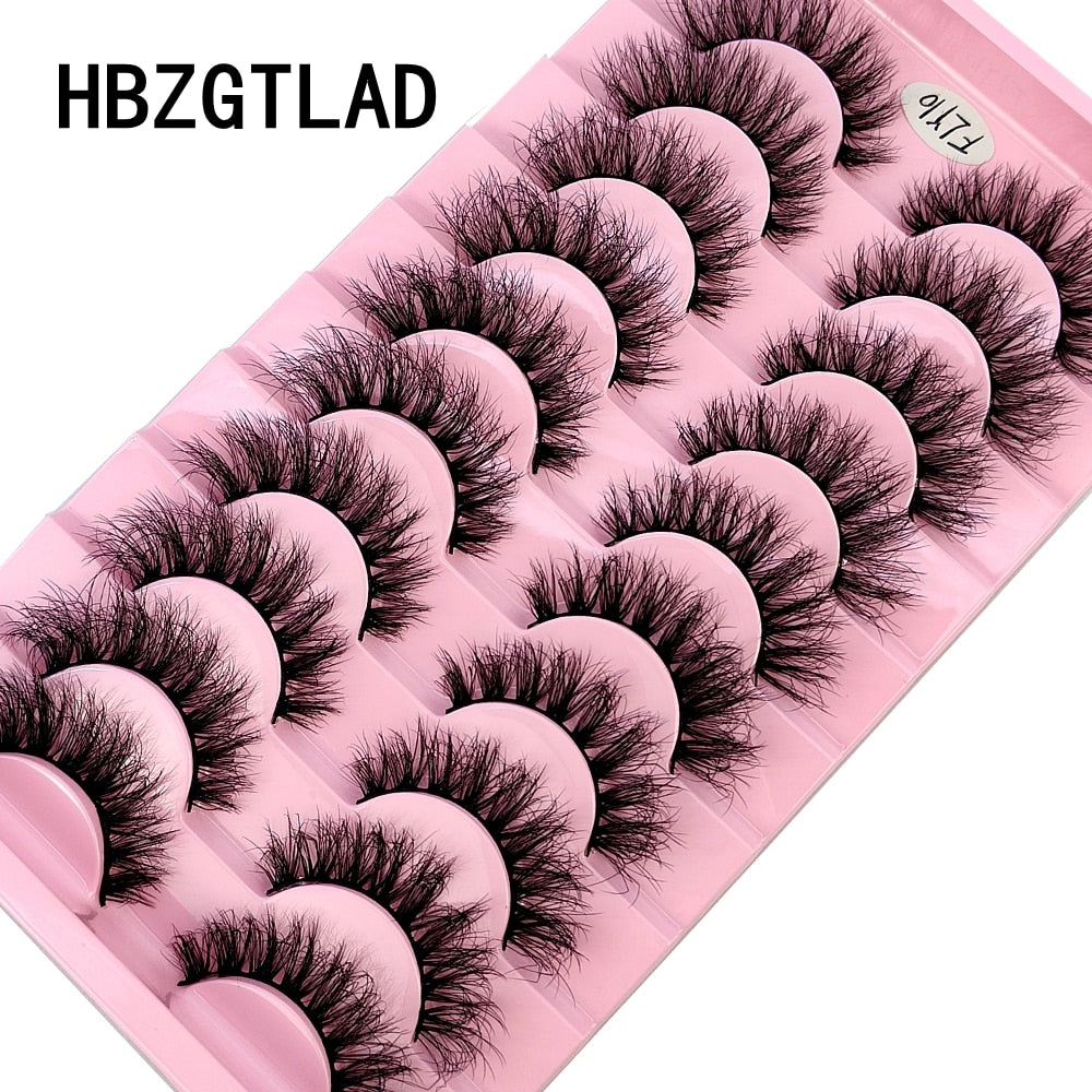 10 Pairs Natural False Eyelashes Fake Lashes Long Makeup 3d Mink Lashes Extension Eyelash Mink Eyelashes