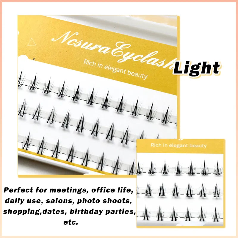 Fake Lashes 5-7mm Air Lower Eyelashes Fairy Segmented Natural Under Lashes Manga Bottom Lashes