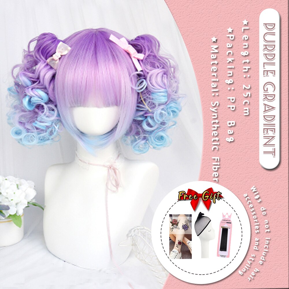 Extra Long Curly Hair with Bangs Cosplay Party Lolita Synthetic Wigs Heat Resistant Fiber