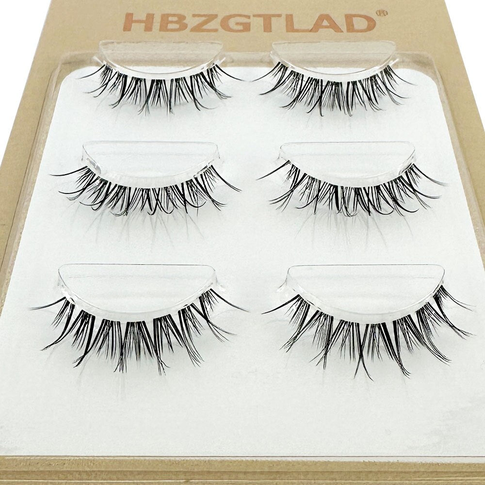 3D Mink Lashes Natural short Full Strip Transparent False Eyelashes