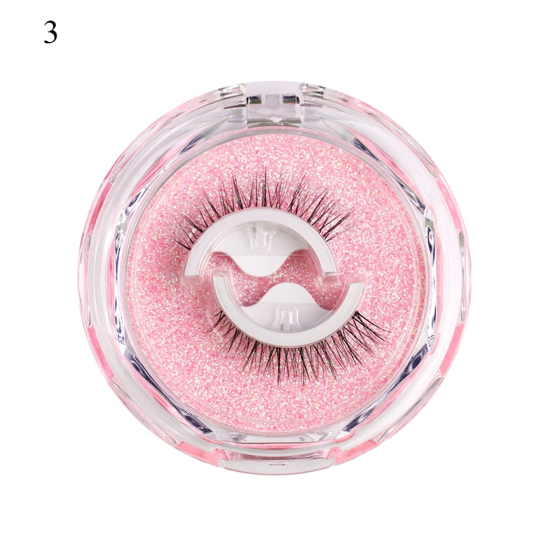 Reusable Self-Adhesive False Eyelashes Natural Multiple reversible glue-free pairs of false eyelashes