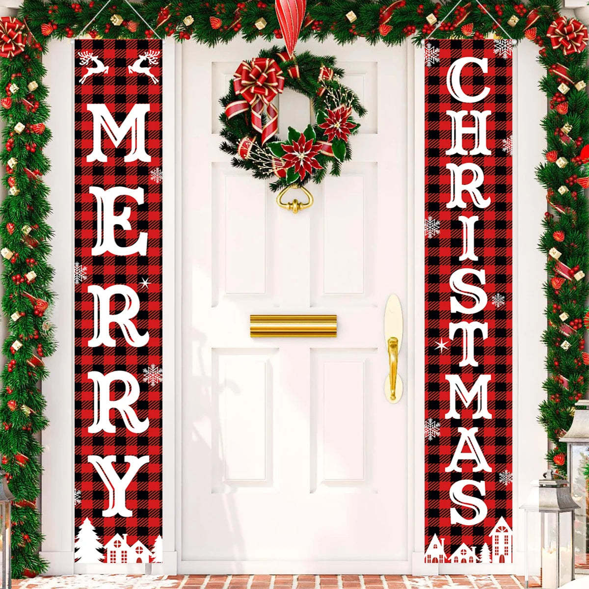 Nutcracker Soldier Door Banner Decor Christmas Decorations for Home Xmas Hanging Ornaments Navidad Noel Gifts New Year