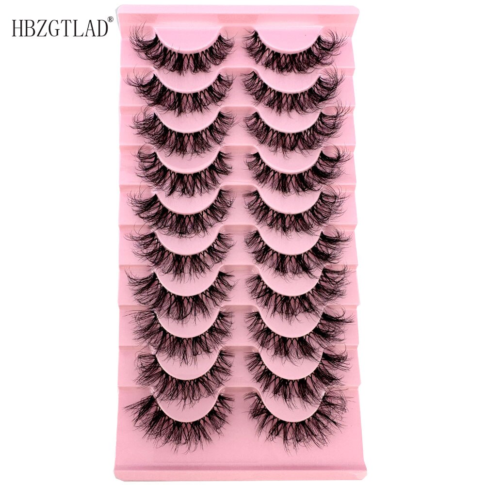 10pairs Mink Eyelashes Invisible Band Lash Extension Natural False Eyelashes Cross Cluster Fairy 3D Faux Big Eye Long Fake Lashes
