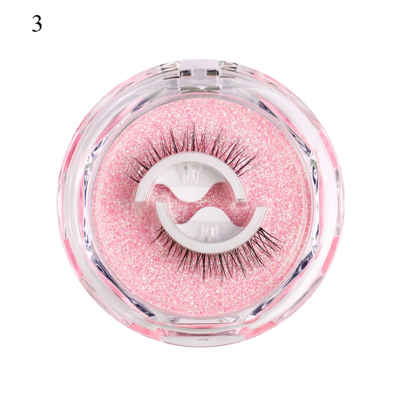 1 pair Self-adhesive False Eyelashes Glue Free 3D Strip Reusable Lashes Extension 3 Seconds To Wear Faux Mink Eyelash