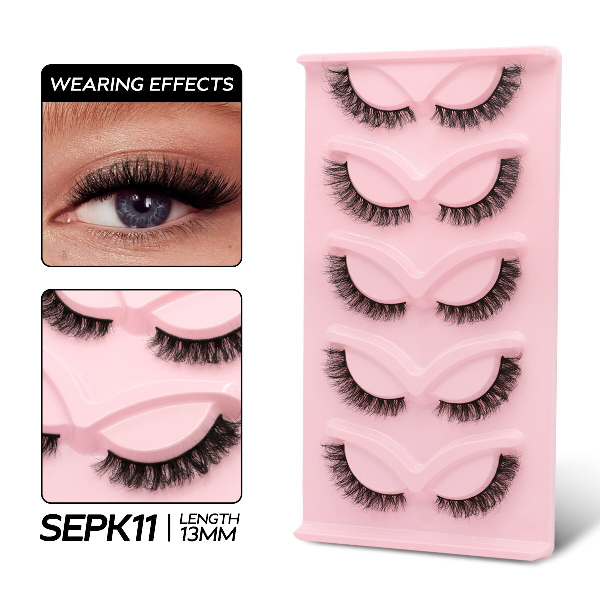 Lashes Fluffy Eyelashes 5 pairs 3D Mink Lashes Soft Wispy Natural long Cross False Eyelashes