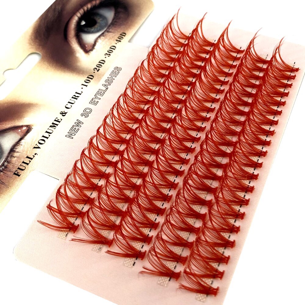 Colored Eyelash Clusters Curly Eyelashes Pink Blue Colors Eyelashes Natural Wispy Mixed Length Eyelash Pack Lashes