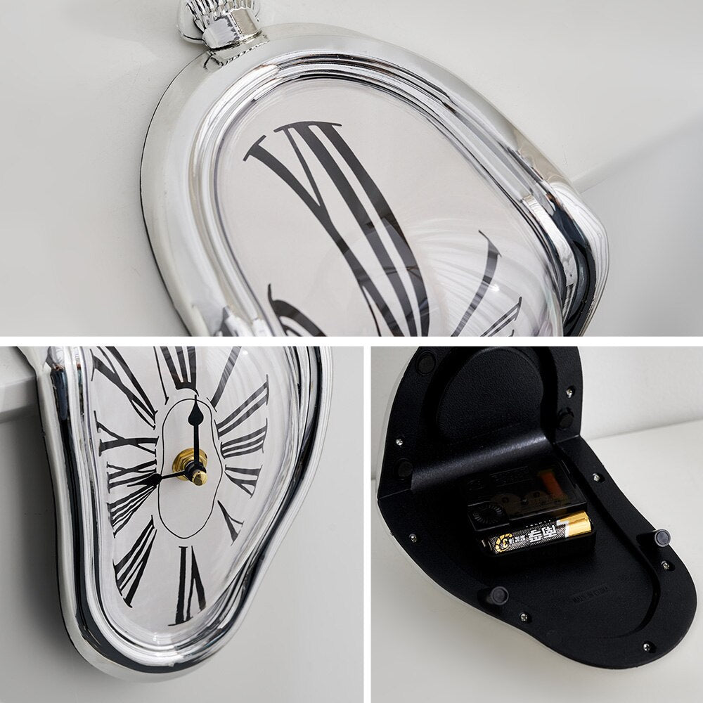 Twisted Clock Ornaments Creative Home Decor Desk Bookshelf Accessories Modern Living Room Decoration Figurines for Interior Gift