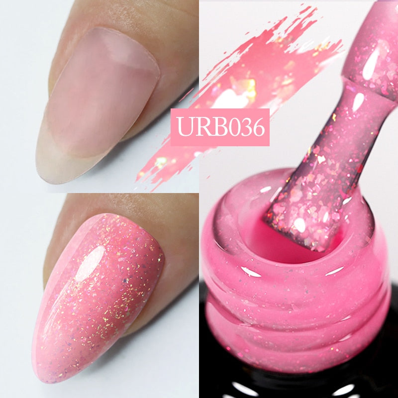Aurora Rubber Gel Nail Iridescent Pearl Effect Metallic Mirror Nails Manicure Soak Off UV LED No Wipe Top Coat Base Gel