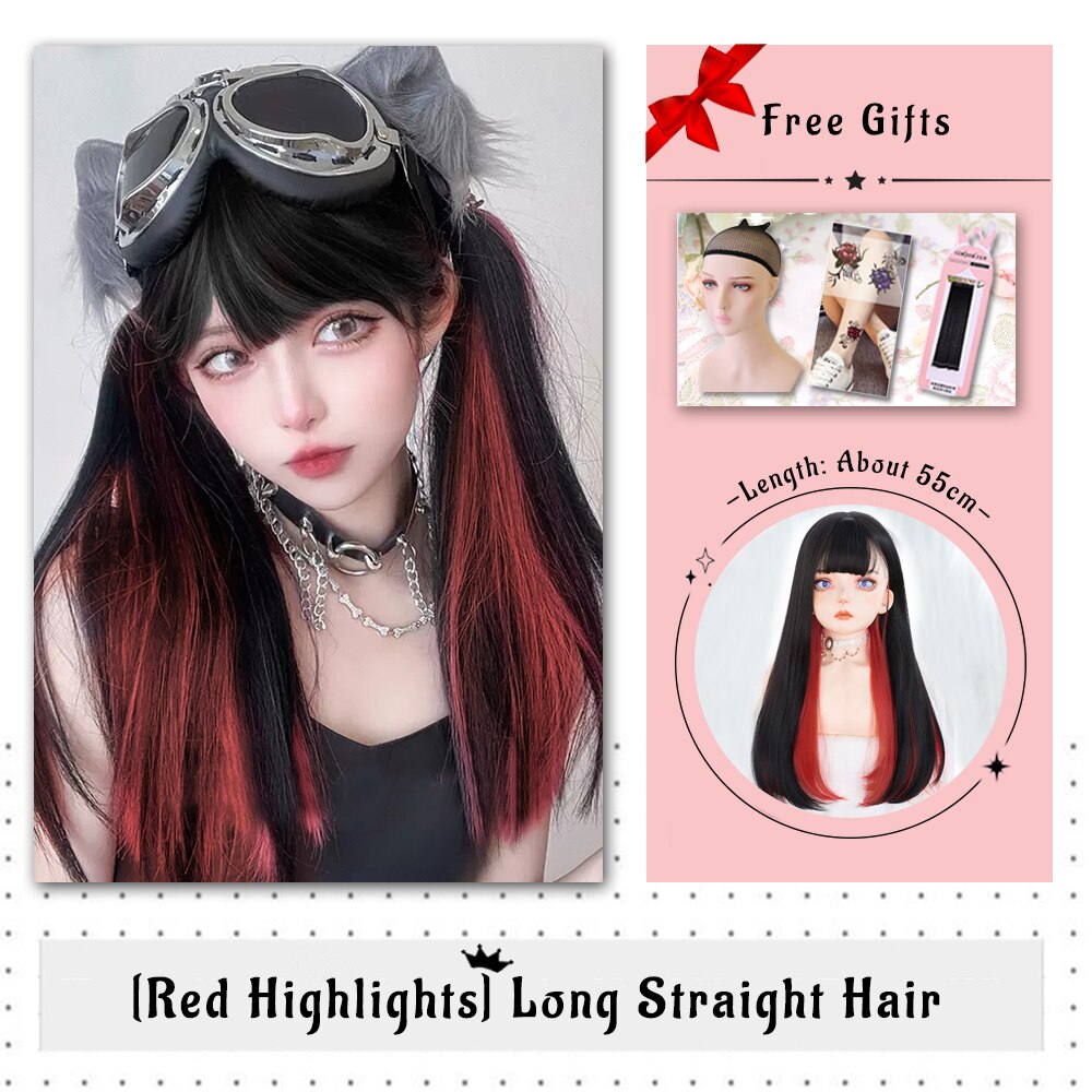 Brown Black Gold Wool Roll Synthetic Wig For Women Long Roll Wig Bangs Cosplay Party Heat Resistant Hair