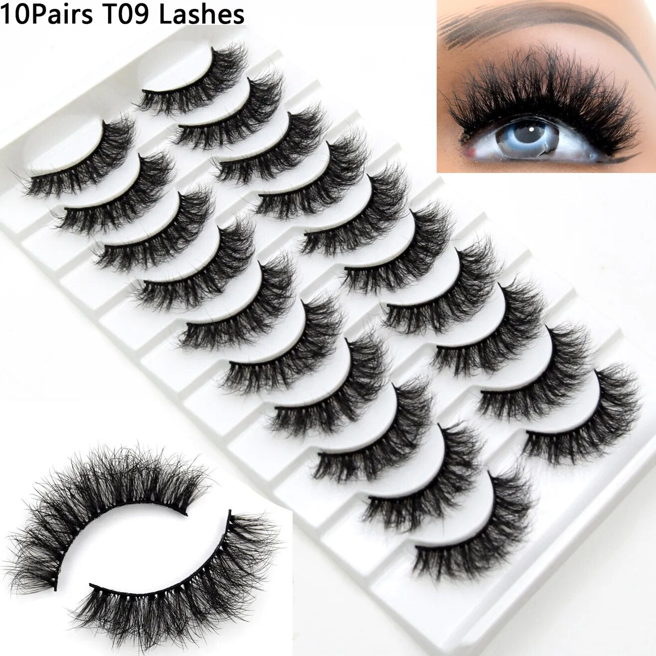 5paris/10pairs Faux Mink Eyelashes Make Up False Cils Hand Made Fake Eyelashes Wholesale Thick Eyelashes Extension