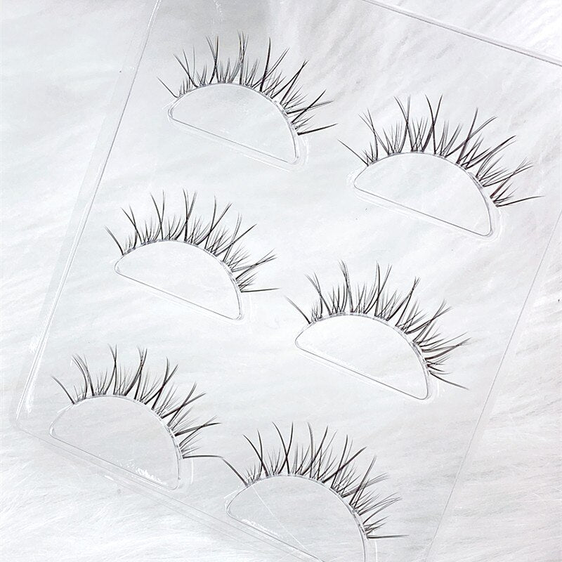 Mink Eyelashes 3 pair reusable false eyelashes invisible band