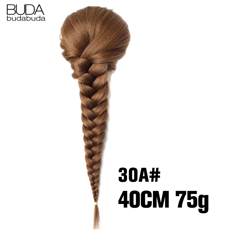 Synthetic Braided Plaited Fishtail Fishbone Drawstring Ponytail 20Inch Long Ombre Blonde Pink Hair Extensions For Women