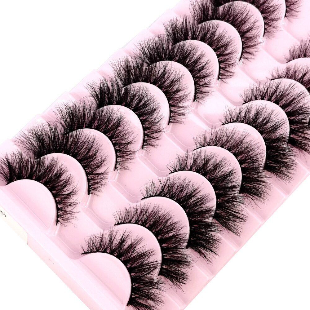 10 Pairs Natural False Eyelashes Fake Lashes Long 3d Mink Lashes Extension Eyelash Mink Eyelashes