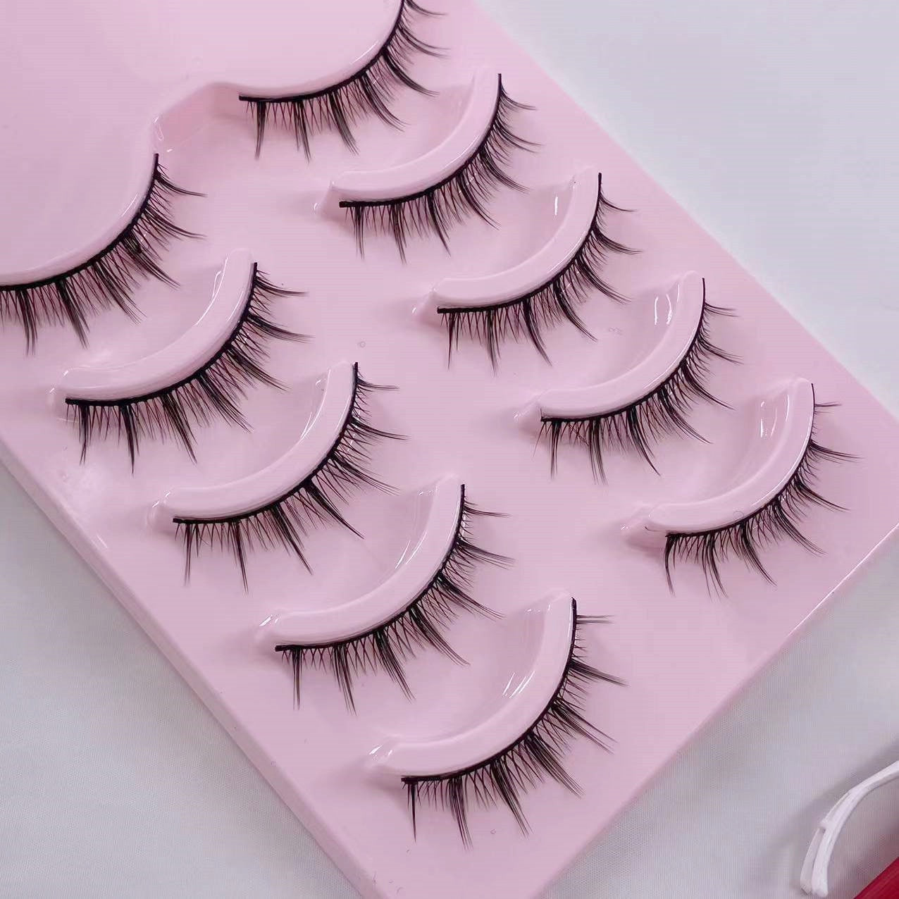 Natural Long Cosplay Cross Strip False Eyelashes Black Eye Lashes 5pair