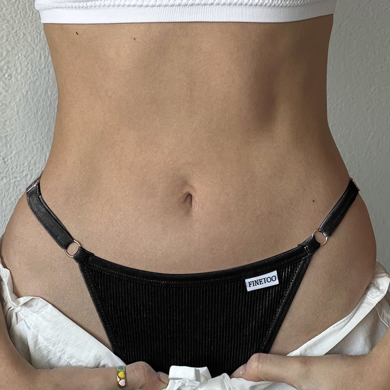 Cotton Sexy Thongs Adjustable Women's Panties Soft Panties Low Waist Seamless Thongs Woman Lingerie Tangas Mujer S-XL