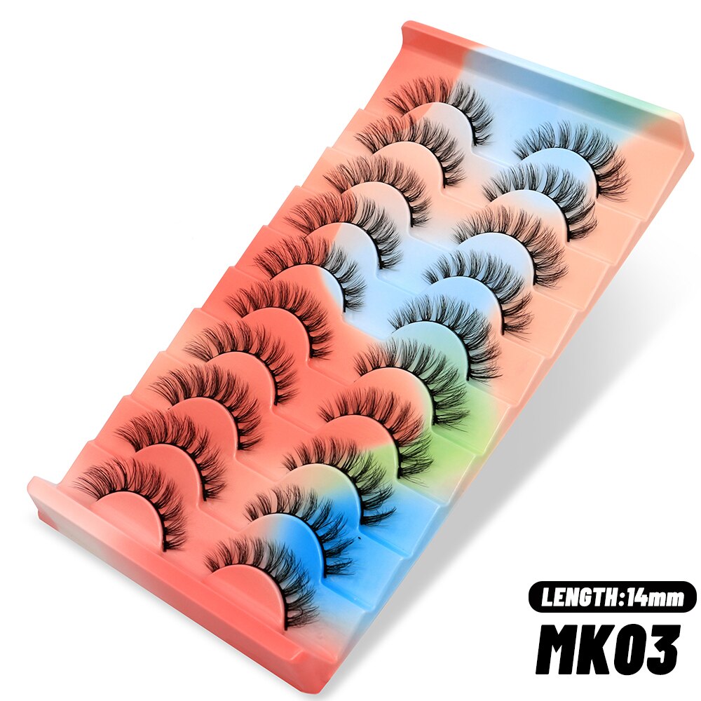 Russian Strip Lashes 5/10/20 Pairs Fluffy Mink Lashes 3D False Eyelashes Russian Eyelashes D Curl Fake Eyelashes