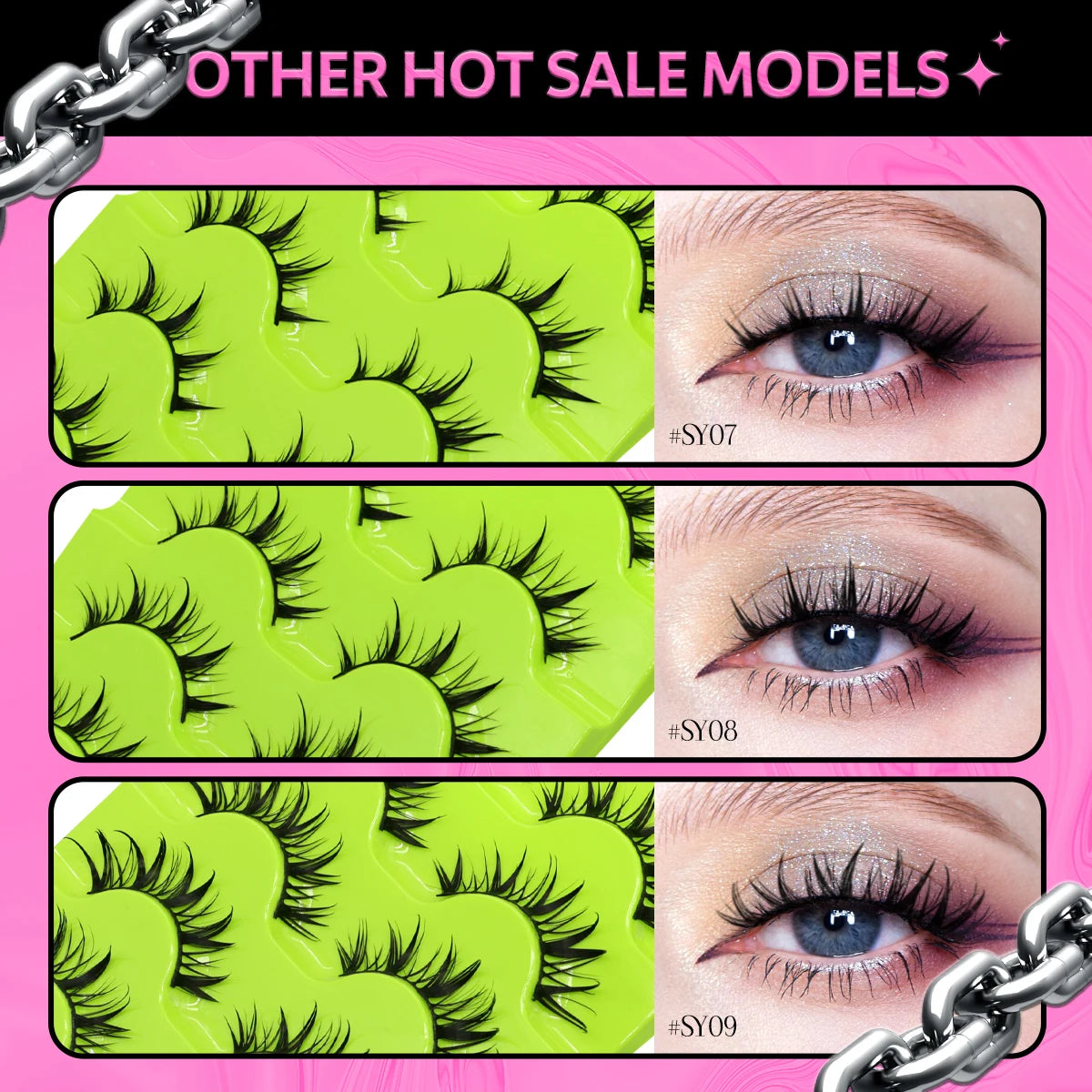 5 Pairs Manga Lashes 3D Natural False Lashes Soft Cross Wispy Eyelashes Natural 3d Faux Mink Lashes Extension