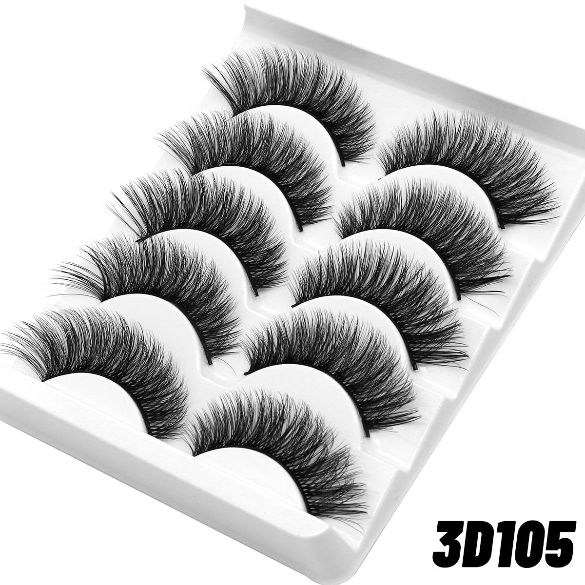 Lashes Fluffy Eyelashes 5 pairs 3D Mink Lashes Soft Wispy Natural long Cross False Eyelashes