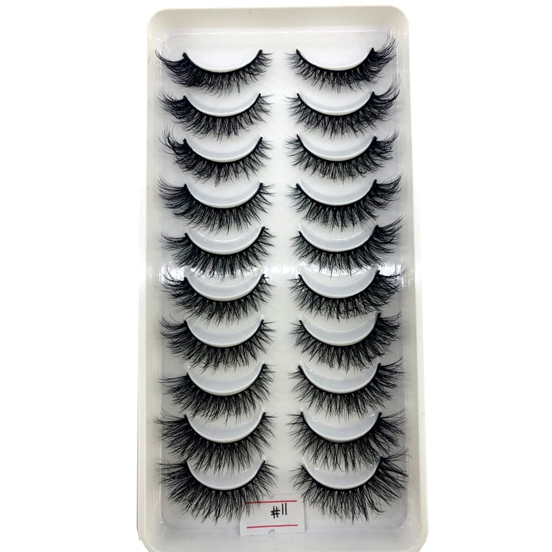 Short lashes 10 Pairs 3D Mink Lashes Natural Eyelash Dramatic False Eyelashes Faux Cils Fake Eyelash Extension maquiagem