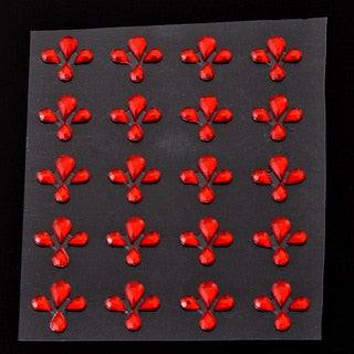 1 Pcs Disposable Tattoo Stickers Face Jewelry Color Crystal Diamond DIY Eyes Face Body Waterproof Makeup Decorations Rhinestones