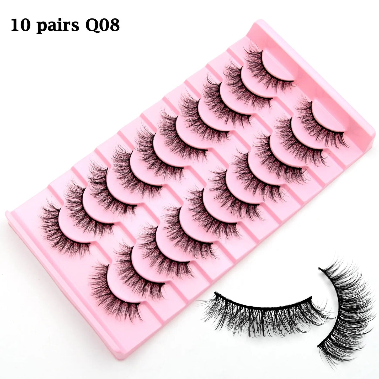 3/10 Pair Eyelashes 3D Faux Mink Lashes Wispy Natural Long False Eyelashes Wholesale Mink Lashes Reusable LasheS