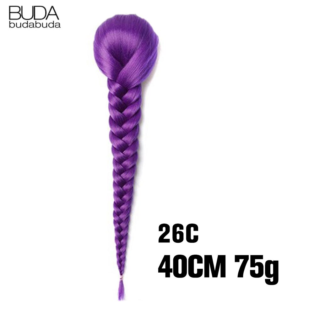 Synthetic Braided Plaited Fishtail Fishbone Drawstring Ponytail 20Inch Long Ombre Blonde Pink Hair Extensions For Women