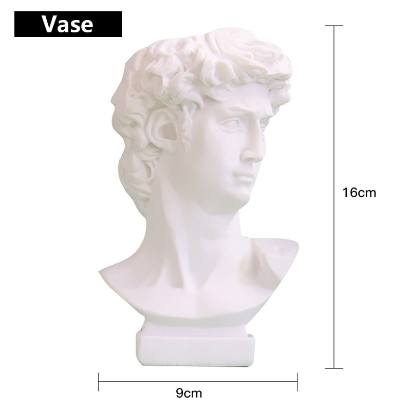 Modern Nordic Style Creative Portrait Vase Human Head Flower Vases Decorative Ornaments Resin David Home Flowers Art Decor