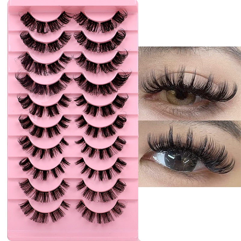 Natural Cluster Lashes Extensions Wispy False Eyelashes Fake Lashes 3D Strips Eyelash Extensions DIY Lashes 10 Pairs