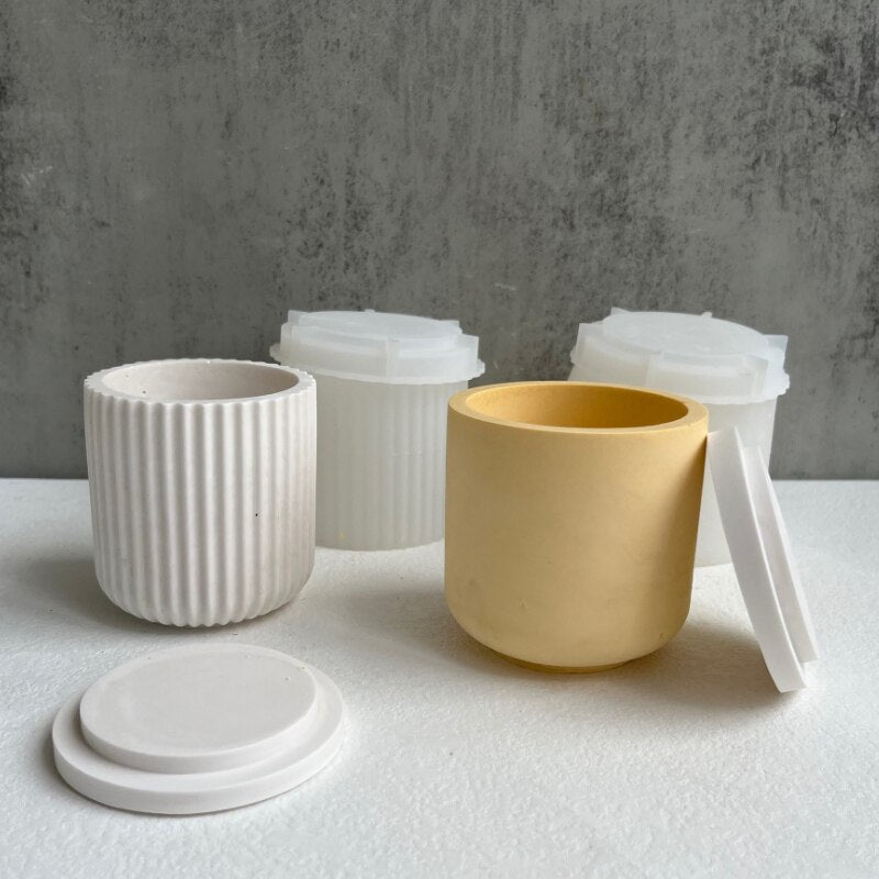 Storage Boxes with Lids Silicone Molds Ornaments Jars Bottles Gypsum Concrete Mold Resin Mold DIY Candle Cup Mold Flowerpot Mold