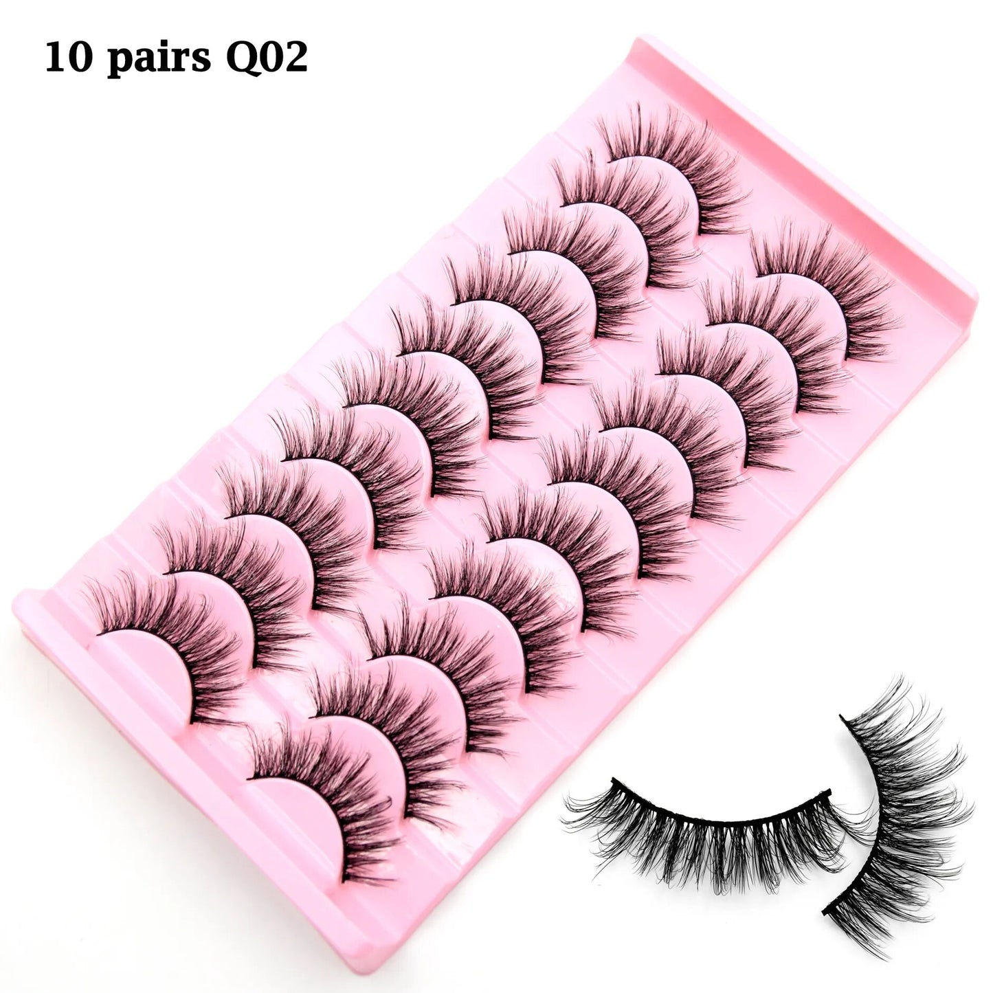 3/10 Pair Eyelashes 3D Faux Mink Lashes Wispy Natural Long False Eyelashes Wholesale Mink Lashes Reusable LasheS