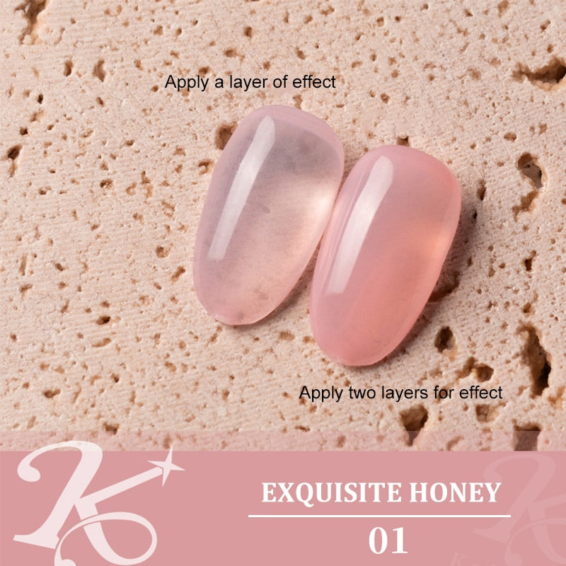 Jelly nude gel Nail Polish Pudding Translucent  Nude Gel Nail Polish UV Gel Semi Permanent Varnish 15ML Large Capacity Gel