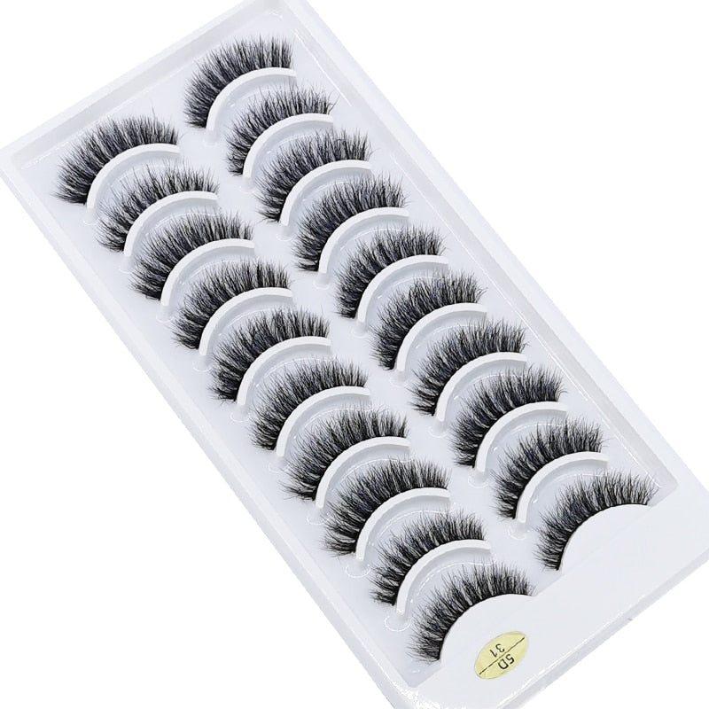 10 Pairs 3D Mink False Eyelashes Natural/Thick Eye Lashes  Fluffy Russian eyelahses Reusable